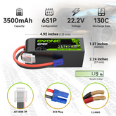 OVONIC 6S LiPo Battery 3500mAh 22.2V 130C RC Battery with EC5 Connector
